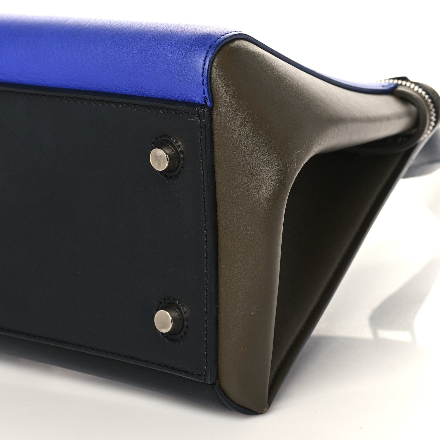 Celine Smooth Calfskin Medium Tri-Color Edge Shoulder Bag Indigo 9 of 9