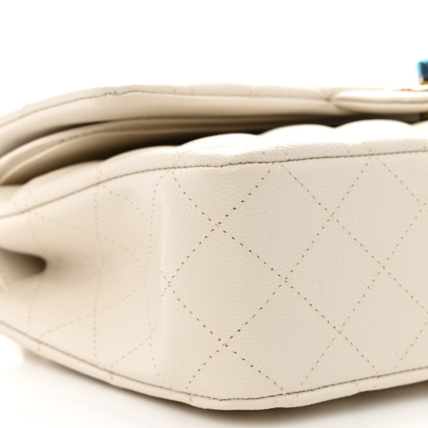 Chanel Caviar Quilted Medium Double Flap White 9 of 11