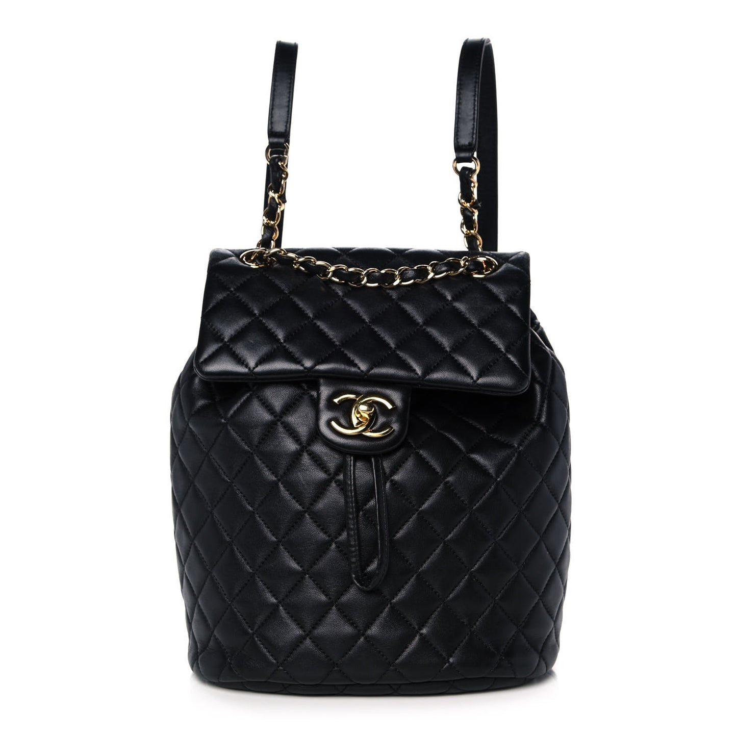 Calfskin Quilted Small Urban Spirit Backpack Black