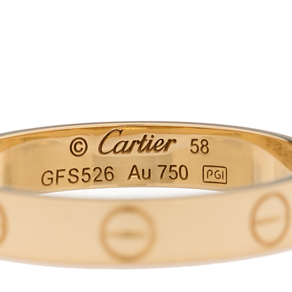 18K Yellow Gold 3.5mm LOVE Wedding Band Ring 58 8.25