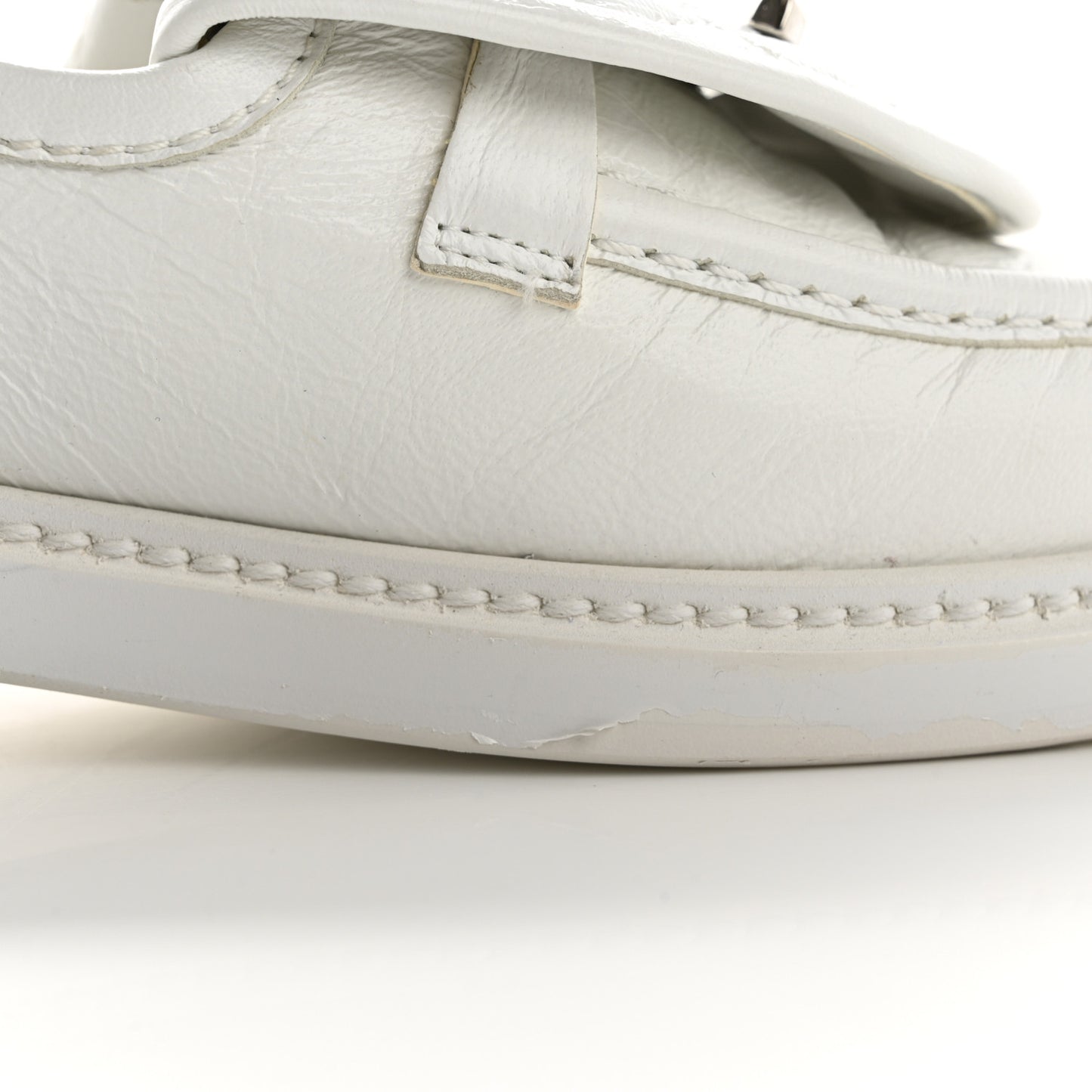 Shiny Lambskin Quilted CC Turnlock Loafers 37.5 White