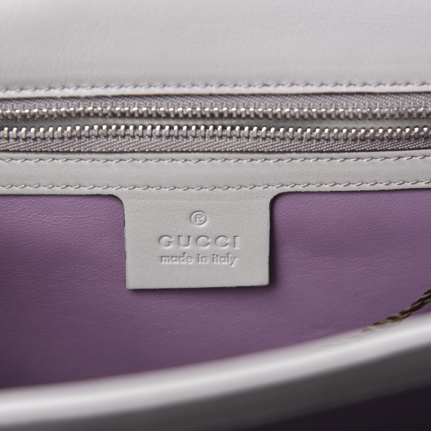 Gucci Calfskin Lady Bamboo Shoulder Bag Grey 8 of 10