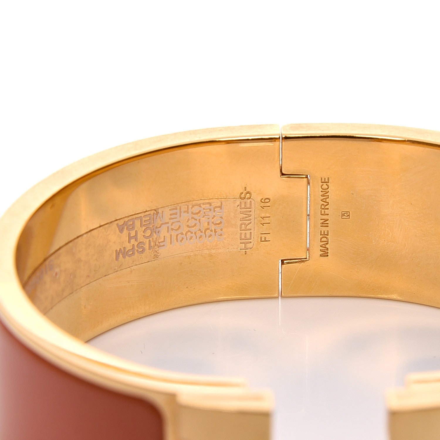 Hermes Enamel Wide Clic Clac H Bracelet PM Peach Melba 5 of 7