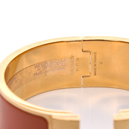 Hermes Enamel Wide Clic Clac H Bracelet PM Peach Melba 5 of 7