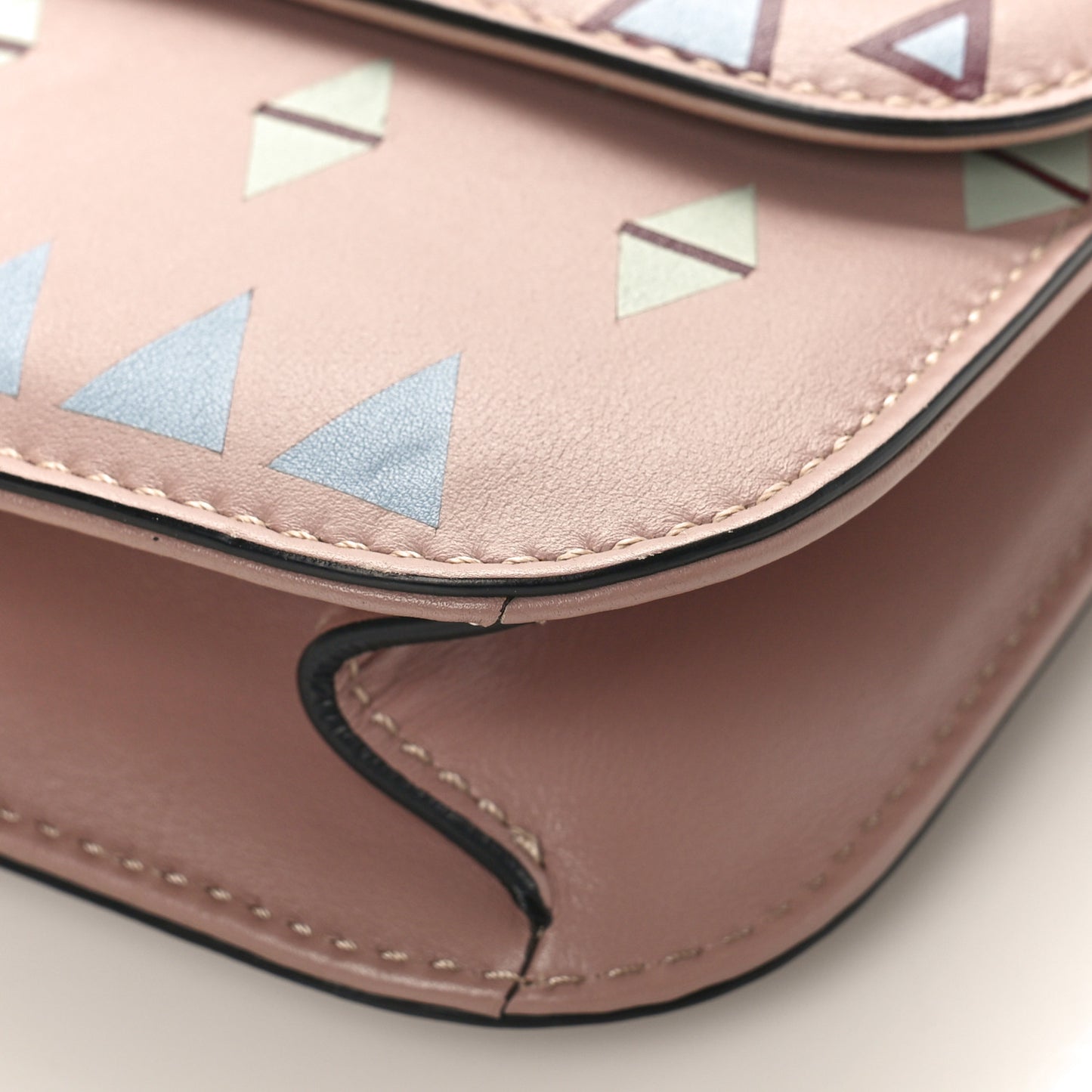 Vitello Native Couture 1975 Medium Glam Lock Rockstud Flap Poudre Multicolor