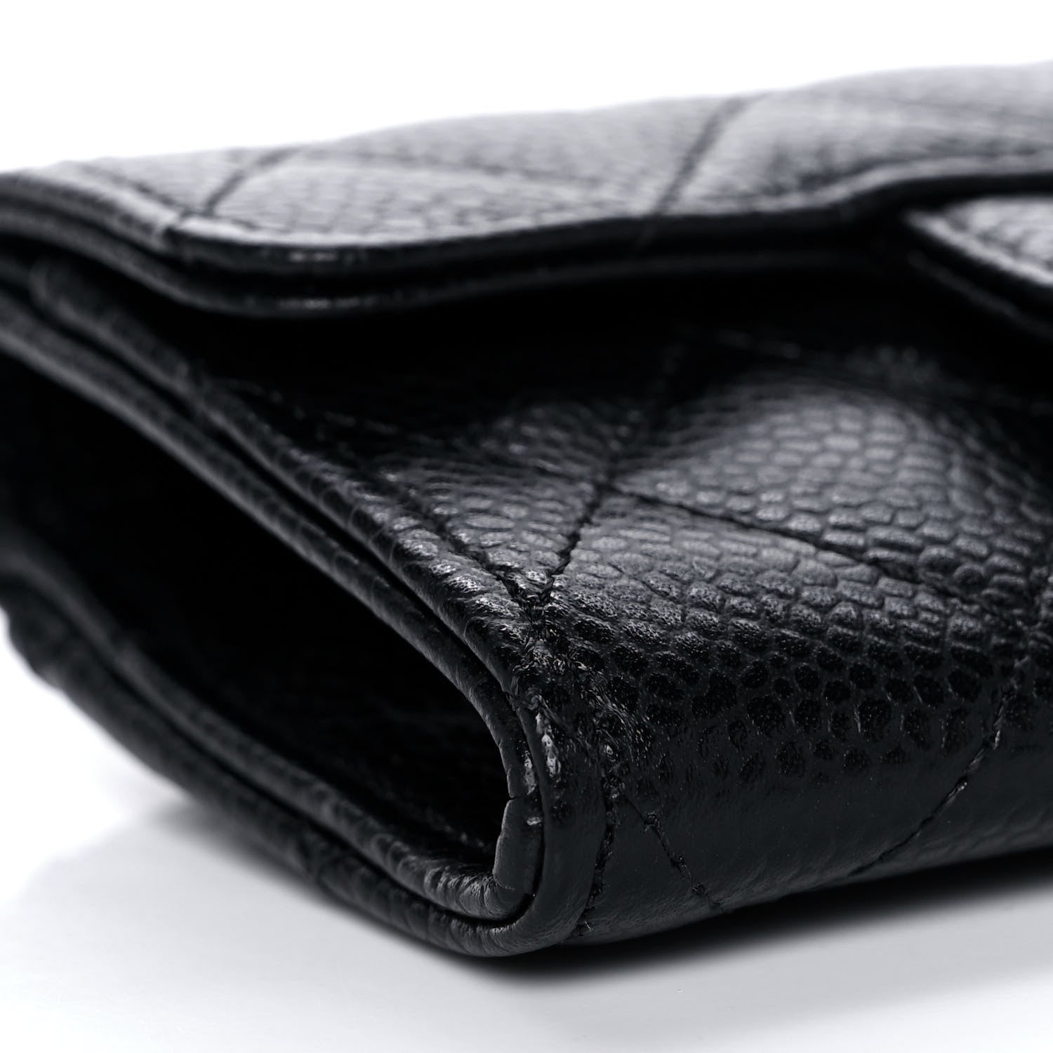 Chanel Caviar Quilted Flap Card Holder Wallet Black 10 of 12