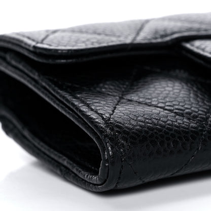 Chanel Caviar Quilted Flap Card Holder Wallet Black 10 of 12