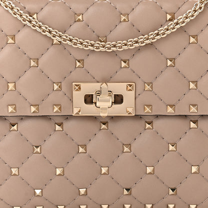 Valentino Garavani Lambskin Medium Rockstud Spike Shoulder Bag Poudre 7 of 9
