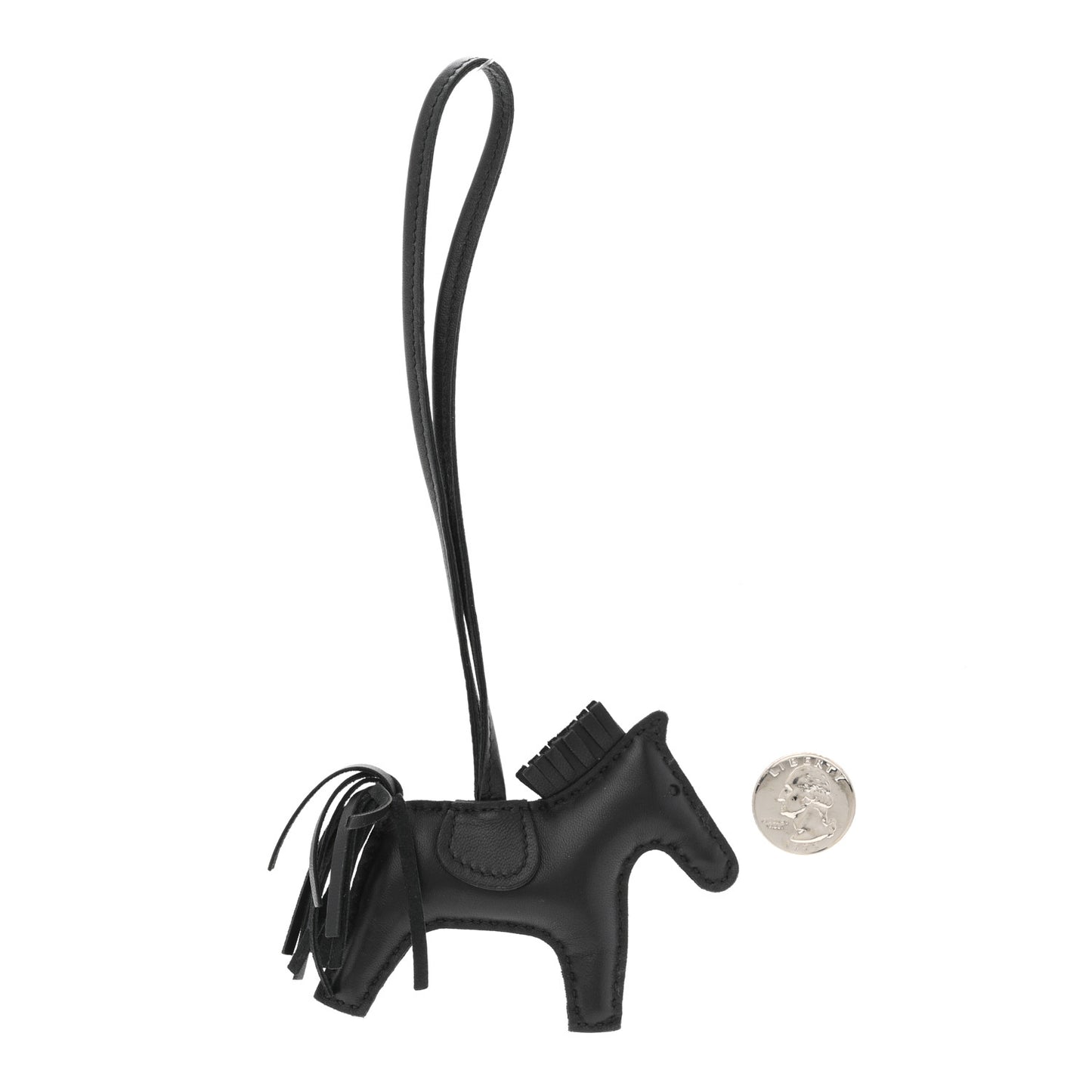 Milo Lambskin Grigri Rodeo Horse Bag Charm PM So Black