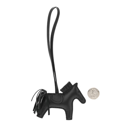 Hermes Milo Lambskin Grigri Rodeo Horse Bag Charm PM So Black 2 of 5