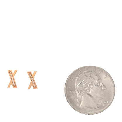 Tiffany 18K Rose Gold Diamond Atlas X Earrings 2 of 6