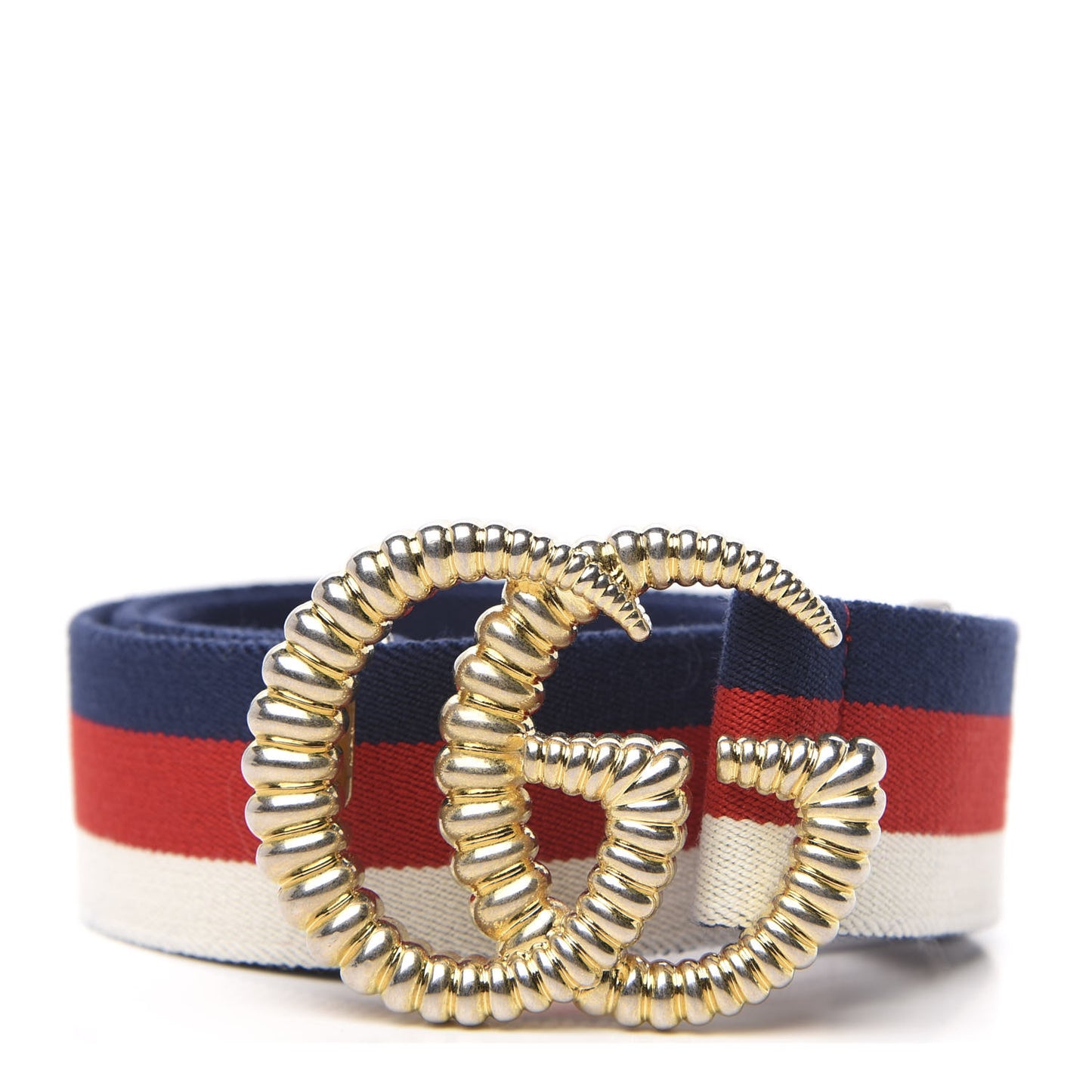 Canvas Torchon Double G Sylvie Web Belt 80 32 Red White Blue