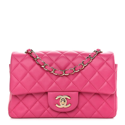 Chanel Lambskin Quilted Mini Rectangular Flap Pink 1 of 8