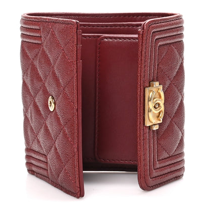 Chanel Caviar Quilted Small Boy Flap Wallet Red 5 of 9