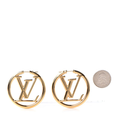 Louis Vuitton Metal Louise Hoop Earrings Gold 2 of 5