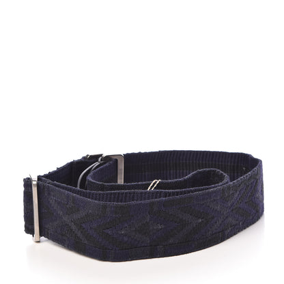 Valentino Garavani Canvas Geometric Embroidered Rockstud Guitar Strap Black Blue 2 of 5