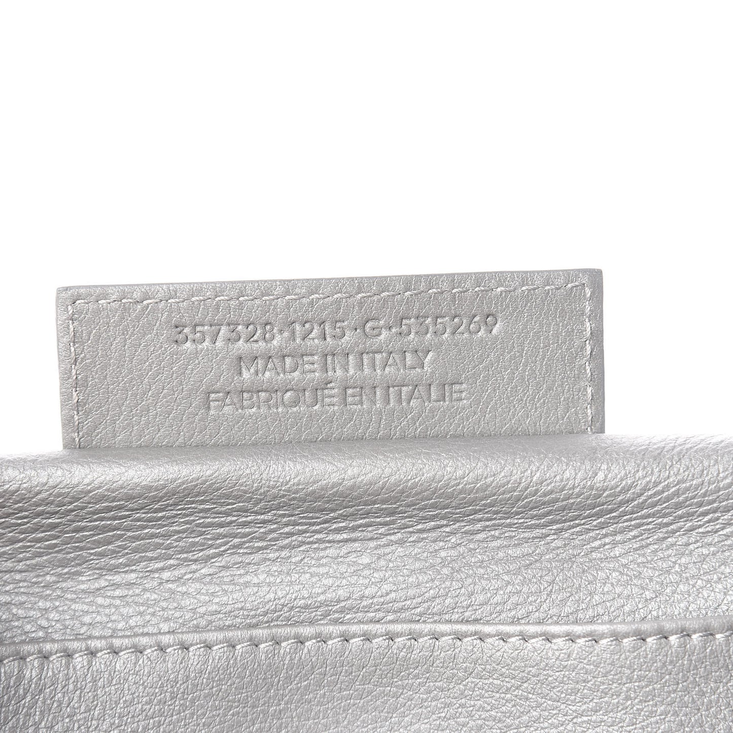 Veau Papier Sight Clutch Gris Metal