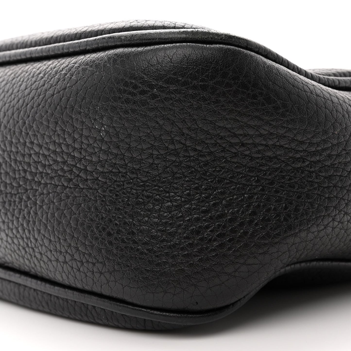 Pebbled Calfskin Small Soho Disco Bag Black