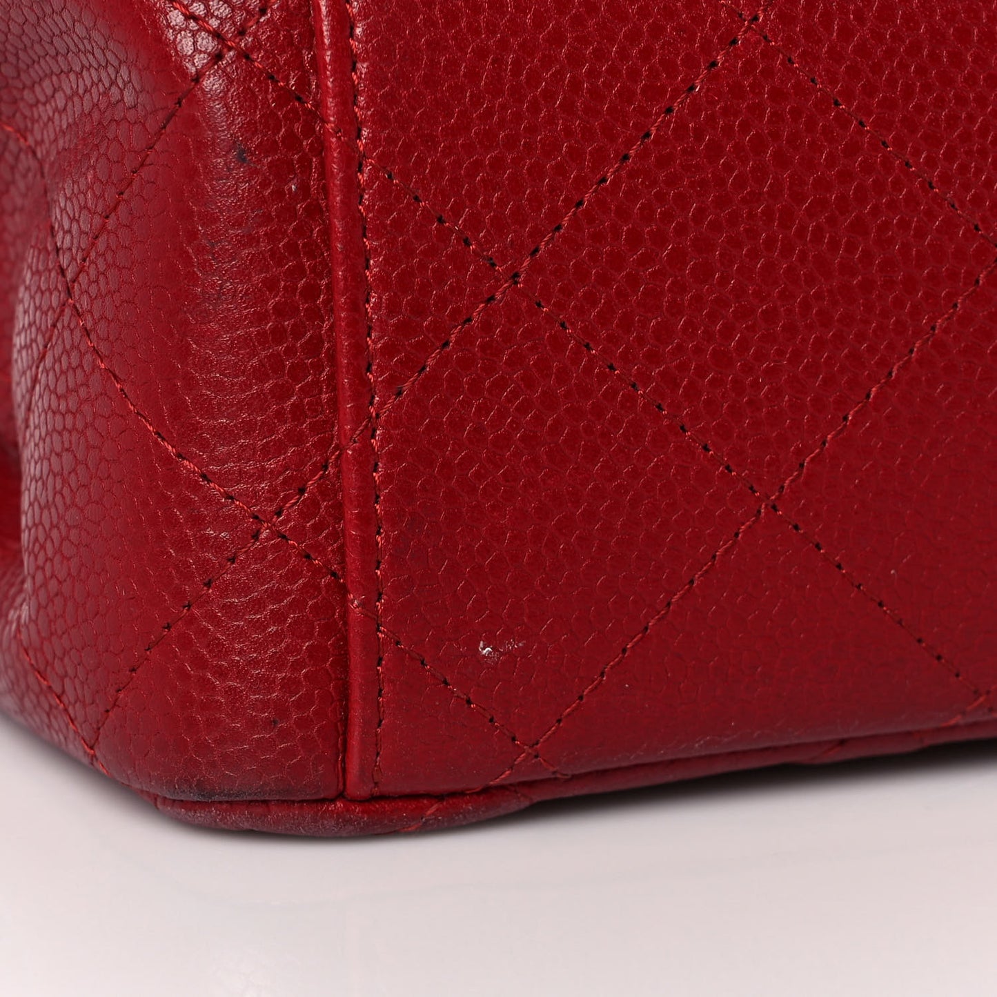 Caviar Quilted Maxi Double Flap Red