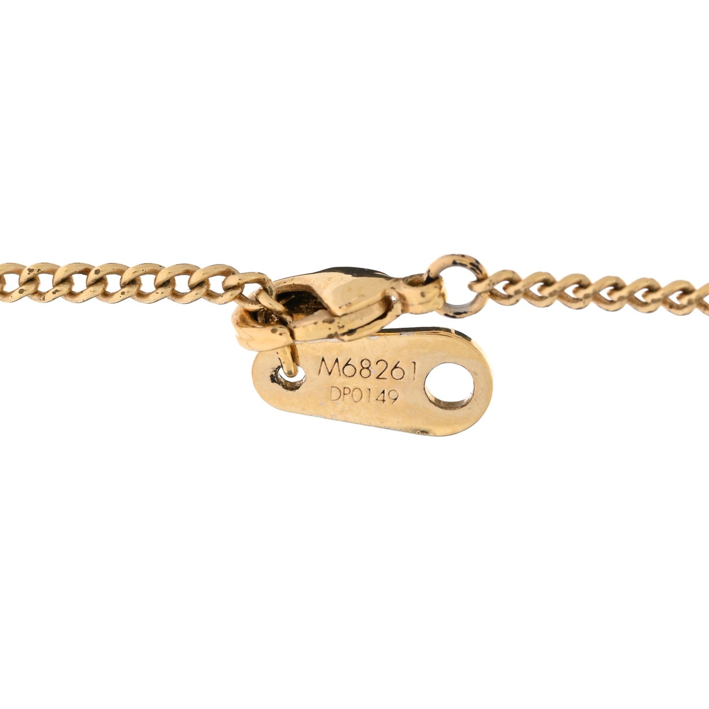 Metal Crystal LV Paris Map Necklace Gold