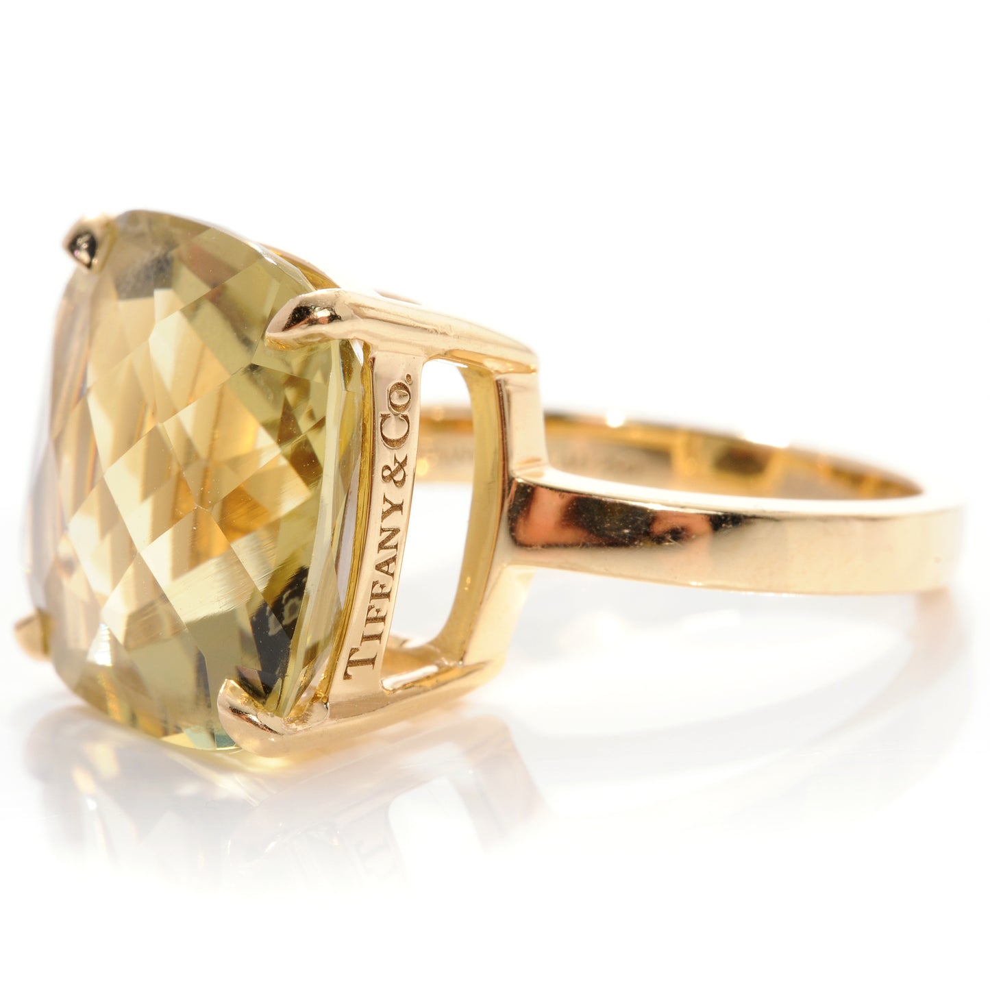 18k Gold Citrine Sparklers Cocktail Ring 5.25