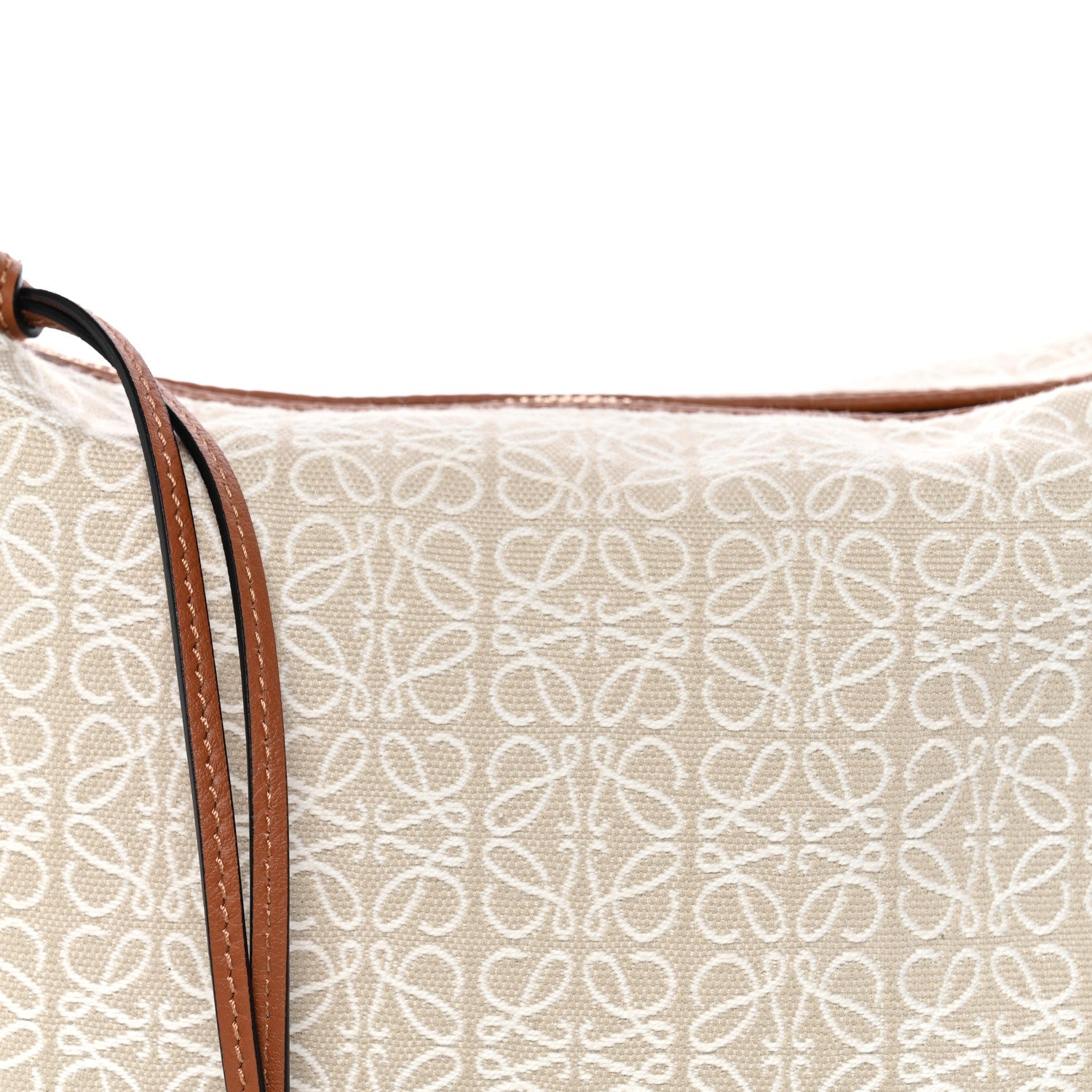 Loewe Jacquard Anagram Calfskin Small Cubi Bag Ecru Tan 8 of 10