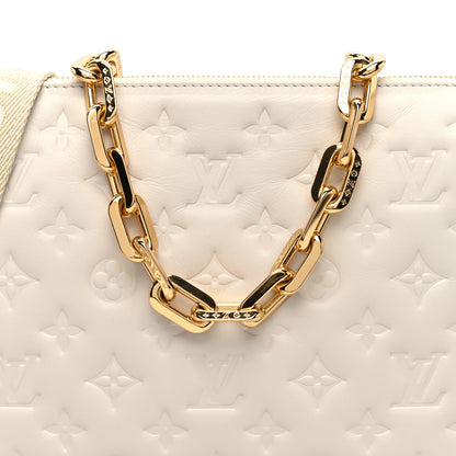 Louis Vuitton Lambskin Embossed Monogram Coussin PM Beige Cream 9 of 11