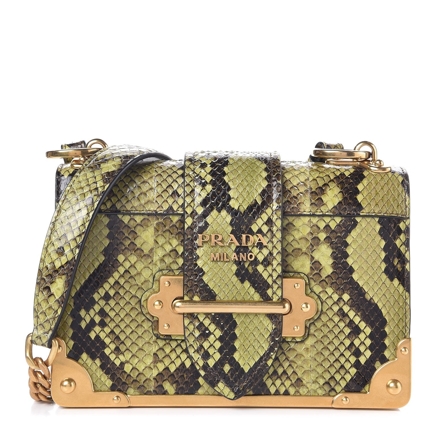 Prada Python Cahier Bag Green 1 of 6