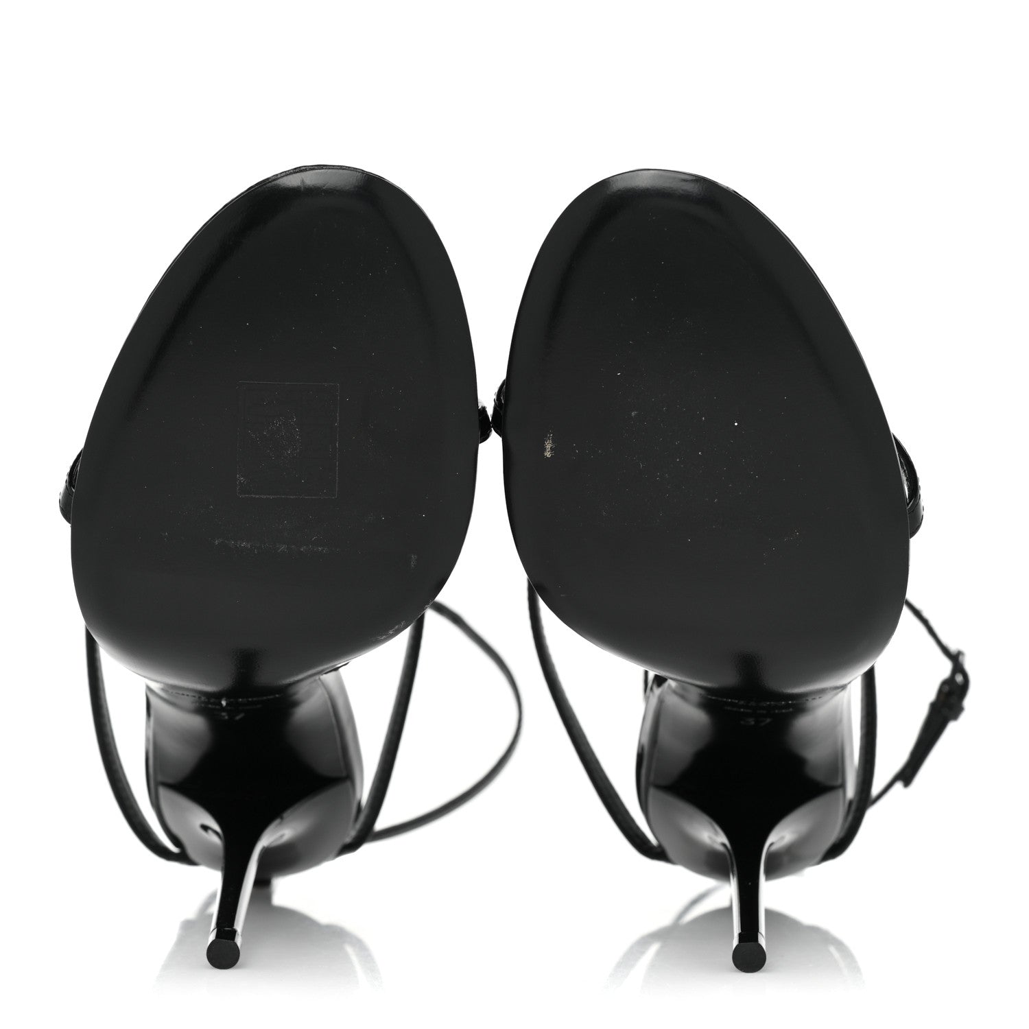 Saint Laurent Patent Calfskin Cassandra 110 Sandals 37 Black 5 of 11