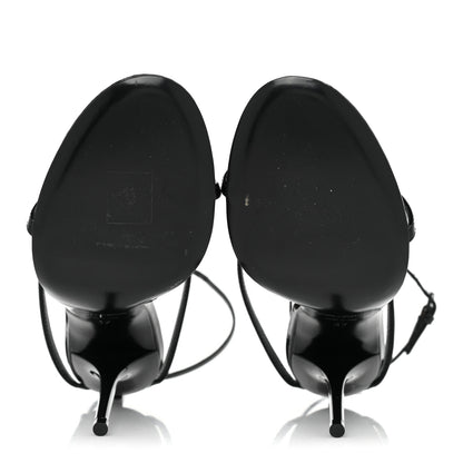 Saint Laurent Patent Calfskin Cassandra 110 Sandals 37 Black 5 of 11