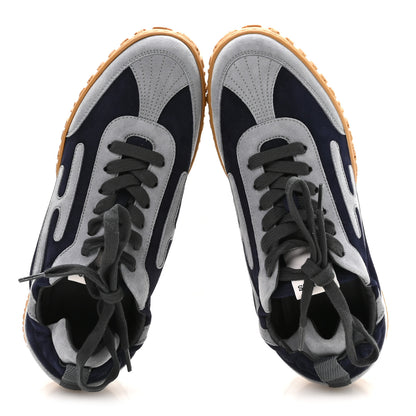Hermes Suede Goatskin Jet Sneakers 37 Marine Gris Orage 2 of 9