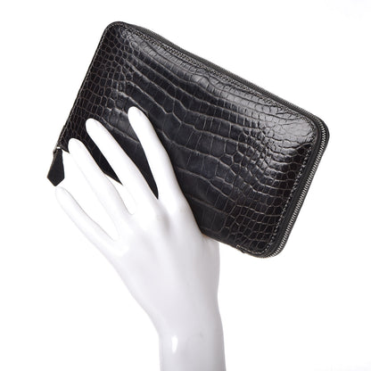 Hermes Shiny Alligator Azap Wallet Graphite 2 of 10