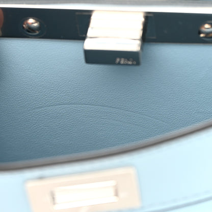 Fendi Shiny Nappa Petite Peekaboo I SEE U Satchel Azzurro Baby 12 of 12