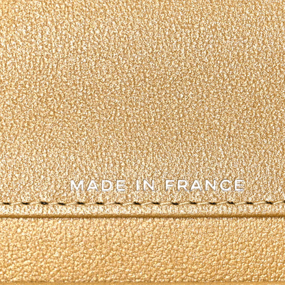 Chanel Metallic Caviar Quilted Top Handle Flap Clutch With Chain Gold 7 of 12
