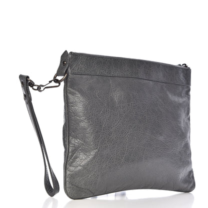 Balenciaga Agneau Classic Hardware Flat Handle Clutch Gris Tarmac 3 of 7