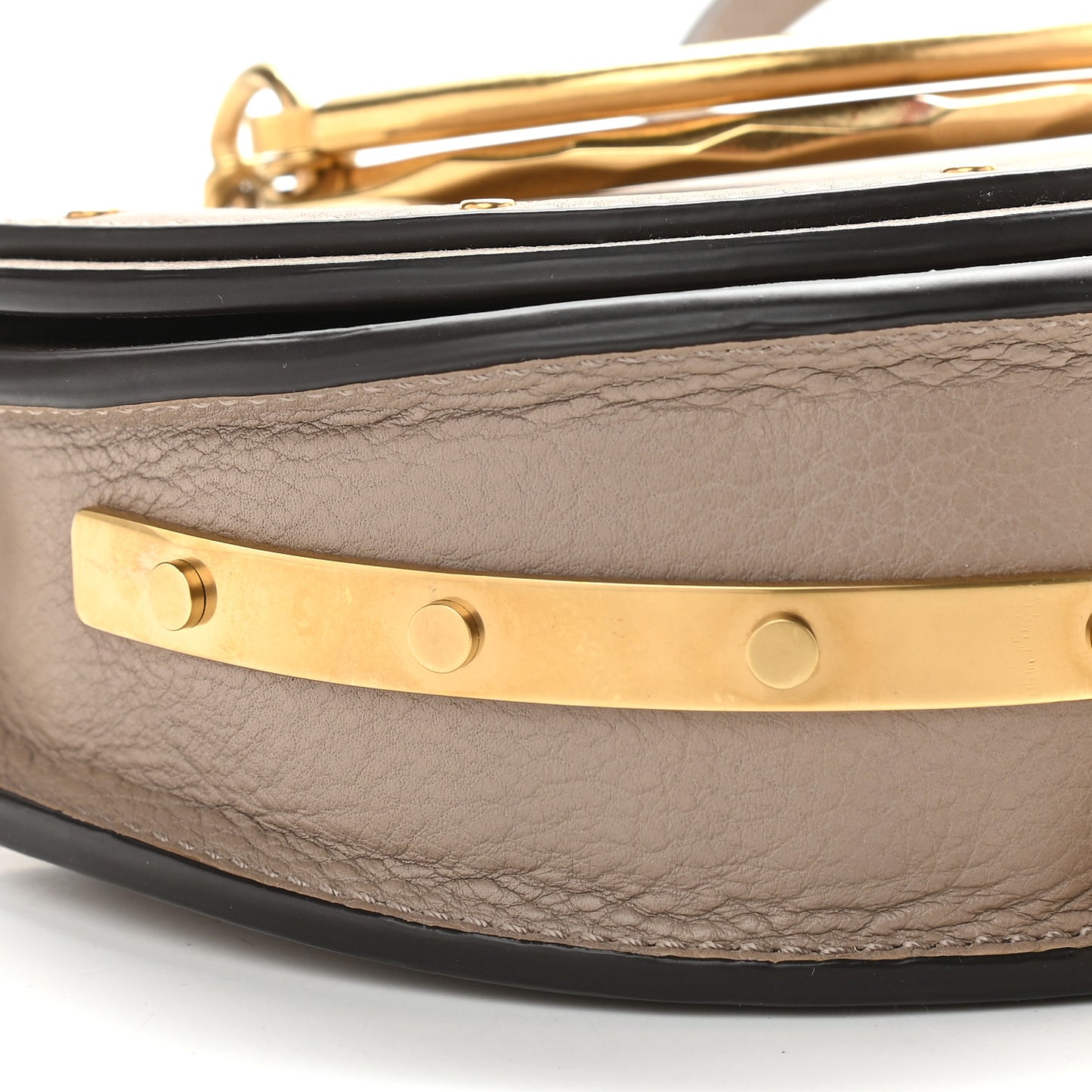 Calfskin Small Nile Bracelet Minaudiere Bag Motty Grey