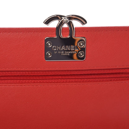 Chanel Grained Calfskin Quilted CC Box Wallet On Chain WOC Red 6 of 9