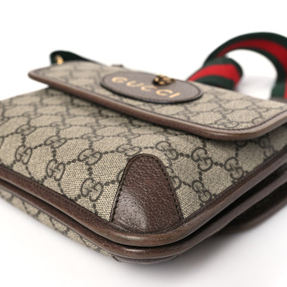 Gucci GG Supreme Monogram Web Small Neo Vintage Double Flap Messenger Bag Beige New Acero 9 of 9