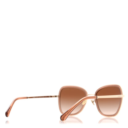 Chanel Square Frame Sequin Sunglasses 4277-B Gold Brown 4 of 8
