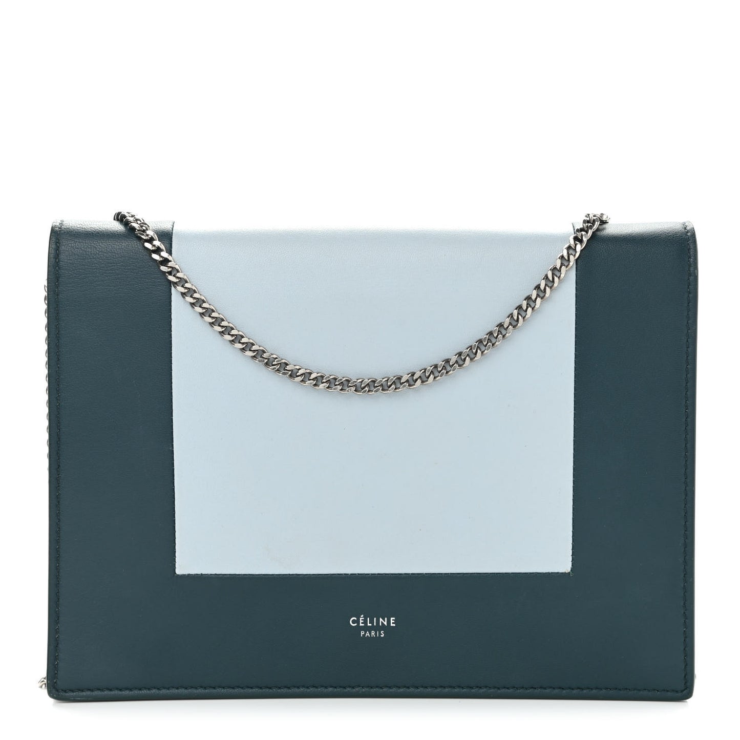 Smooth Lambskin Frame Evening Chain Clutch Mineral Dark Green