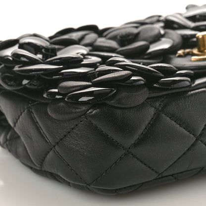 Chanel Lambskin Patent Mini Camellia Flap Black 9 of 10
