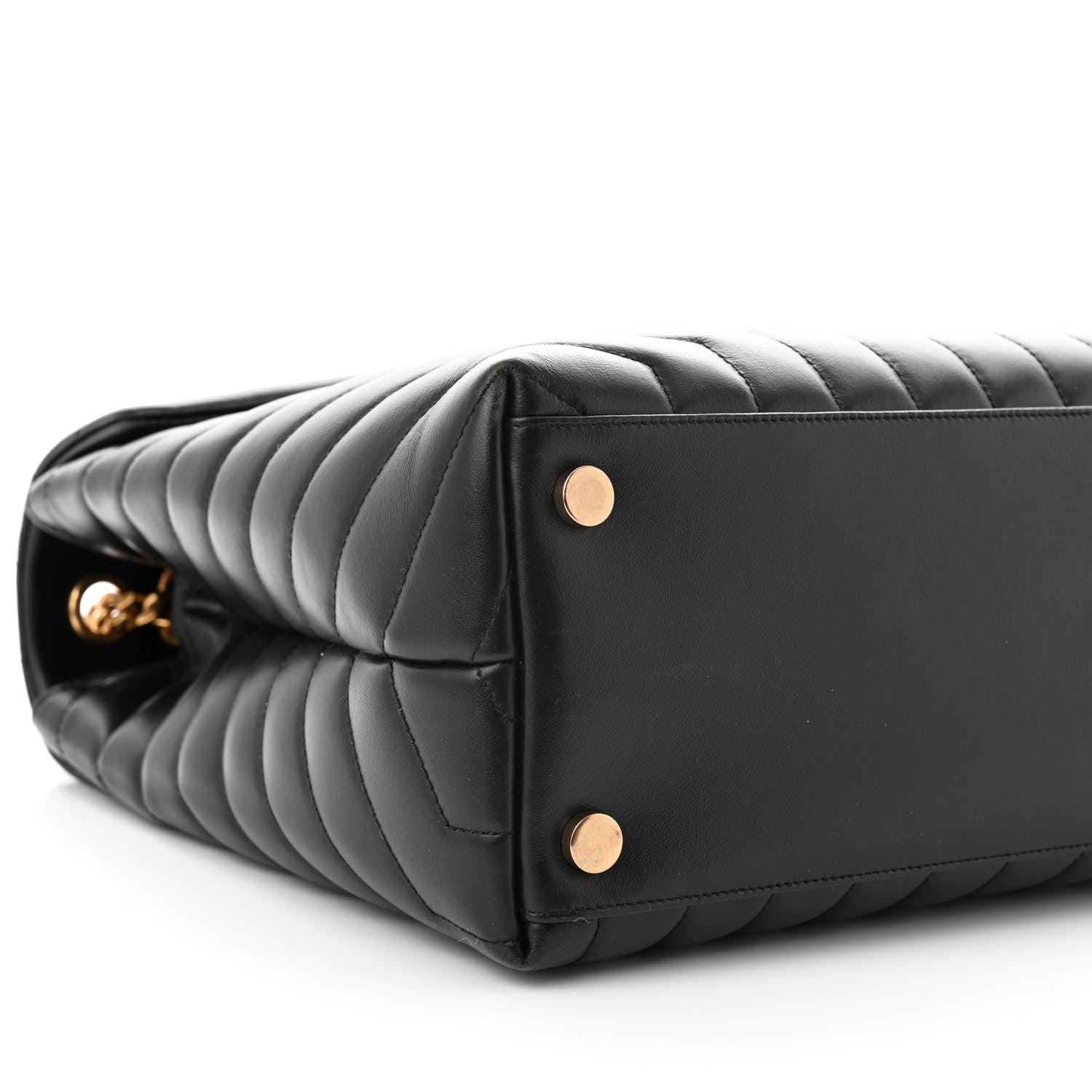 Saint Laurent Calfskin Y Quilted Monogram Large Loulou Chain Satchel Black 10 of 11