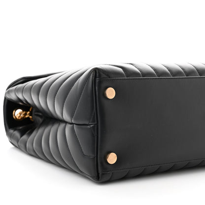 Saint Laurent Calfskin Y Quilted Monogram Large Loulou Chain Satchel Black 10 of 11