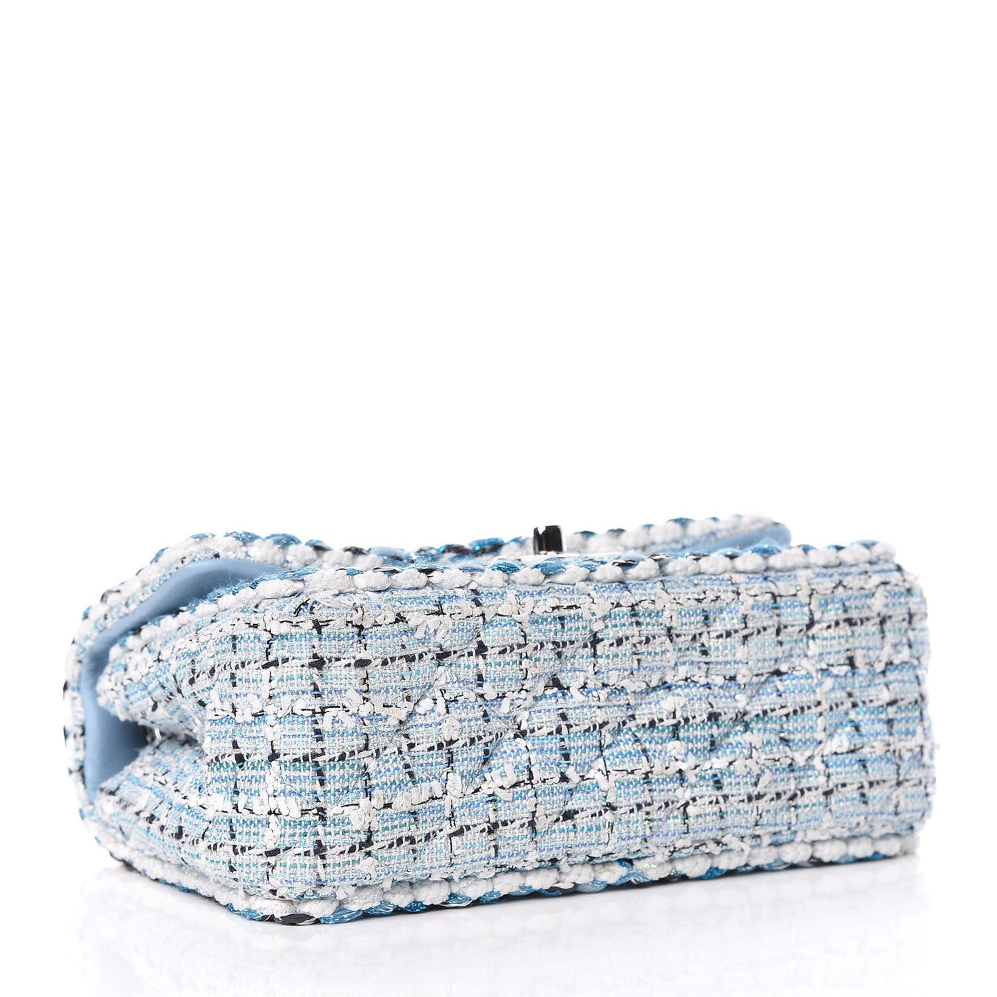 Tweed Braid Mini Flap Blue White Navy