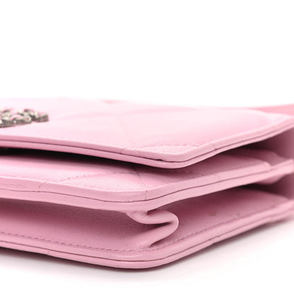 Chanel Lambskin Quilted Chanel 19 Wallet On Chain WOC Dark Pink 6 of 12