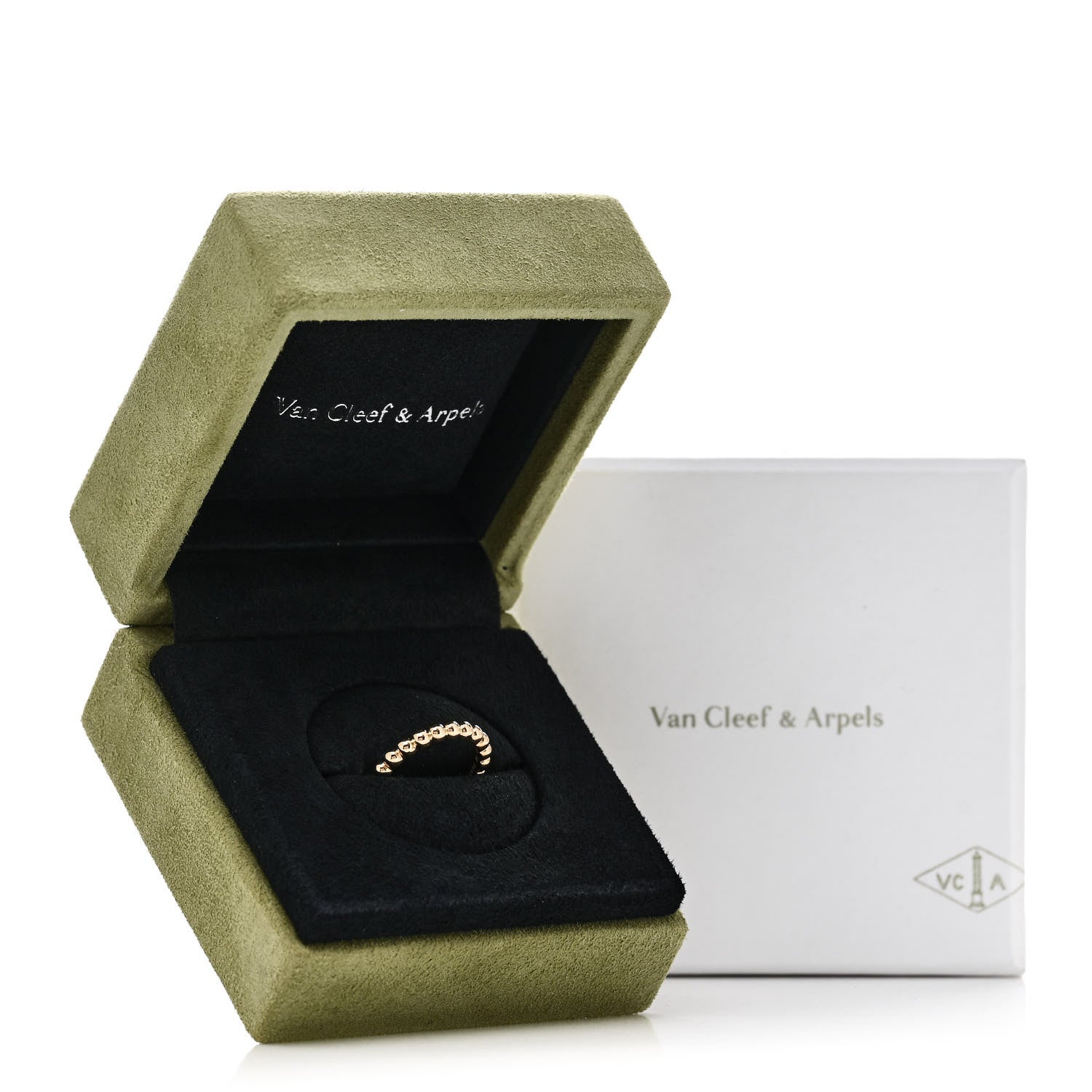 Van Cleef & Arpels 18K Yellow Gold Medium Perlee Ring 50 5.25 5 of 5