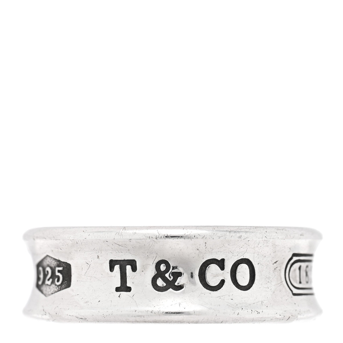Tiffany Sterling Silver 1837 Band Ring 54 7 1 of 4