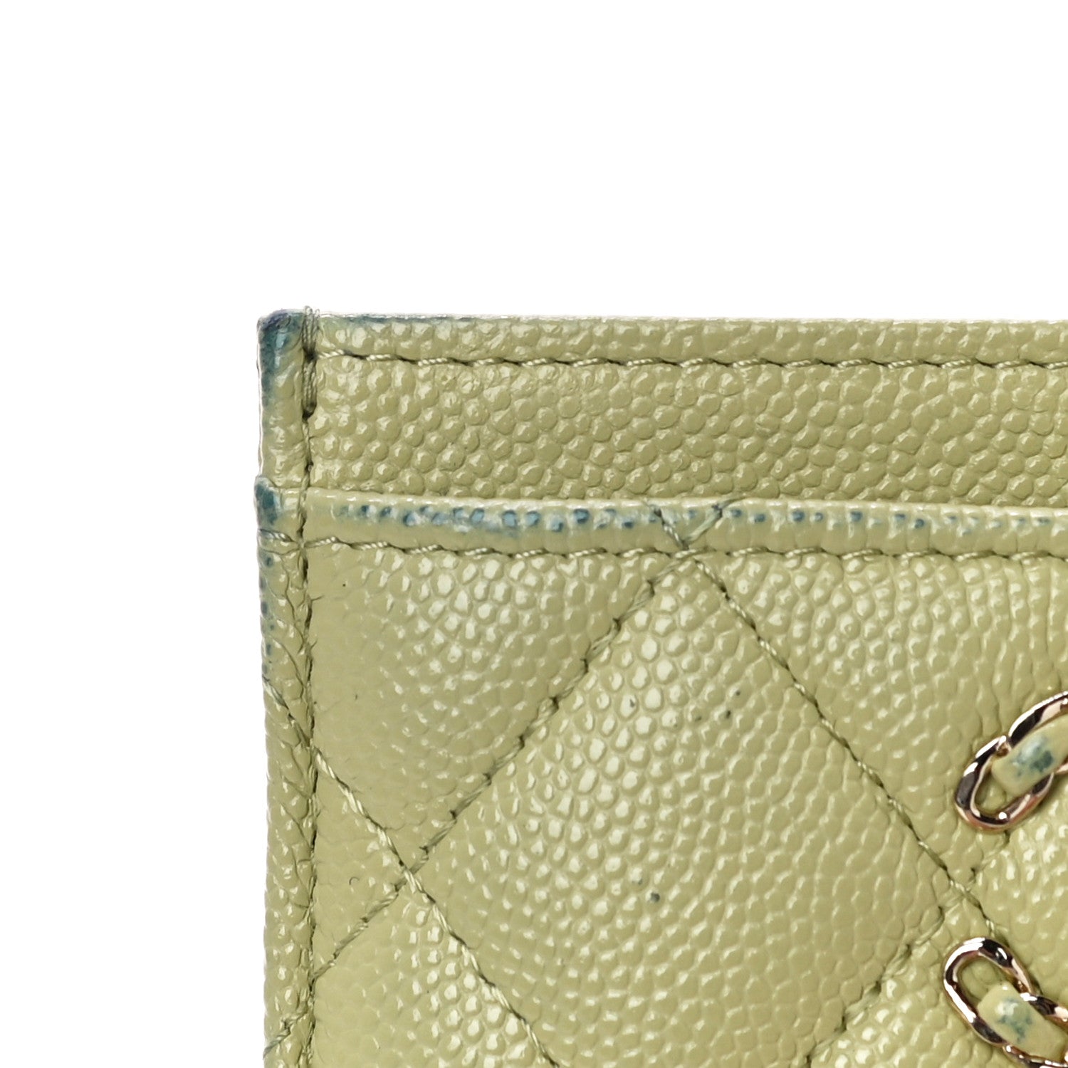 Chanel Caviar Quilted French New Wave Card Holder Light Green 13 of 15