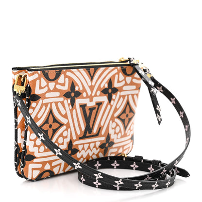 Louis Vuitton Monogram Giant Crafty Double Zip Pochette Creme Caramel 3 of 11