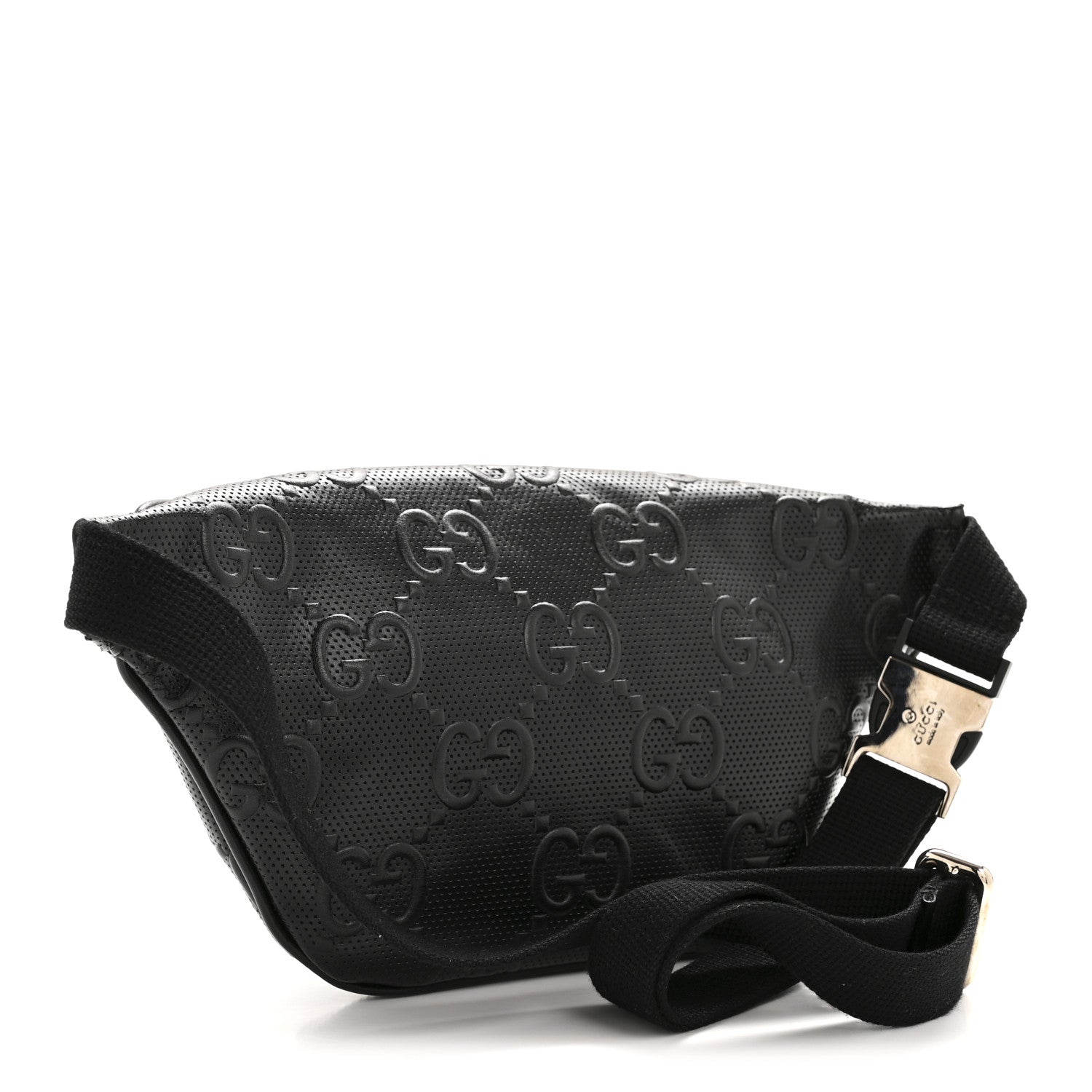 Gucci Calfskin GG Tennis Embossed Belt Bag Black 3 of 12